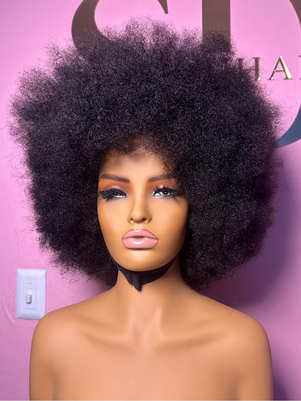 Natural AFRO Wig - Black 10 inches 250 density